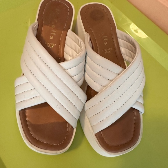 Mariella White Leather Platform Sandals 8 - Picture 5 of 6